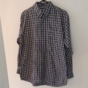 Kirkland Signature Blue and White Casual Button Down Shirt